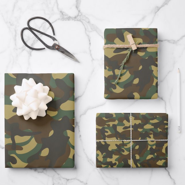 Forest Camouflage Geschenkpapier Set (Vorderseite)