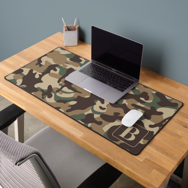 Forest Camouflage Personalisiert Monogram Camoufla Schreibtischunterlage (Büro 2)