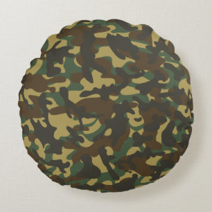 Forest Camouflage Rundes Kissen