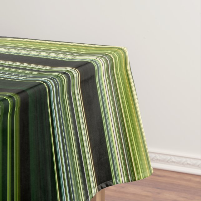 Forest Canopy Green und Cream Strip Tischdecke (Beispiel)