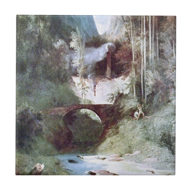 Forest Canyon (von Carl Blechen) Fliese (Vorderseite)