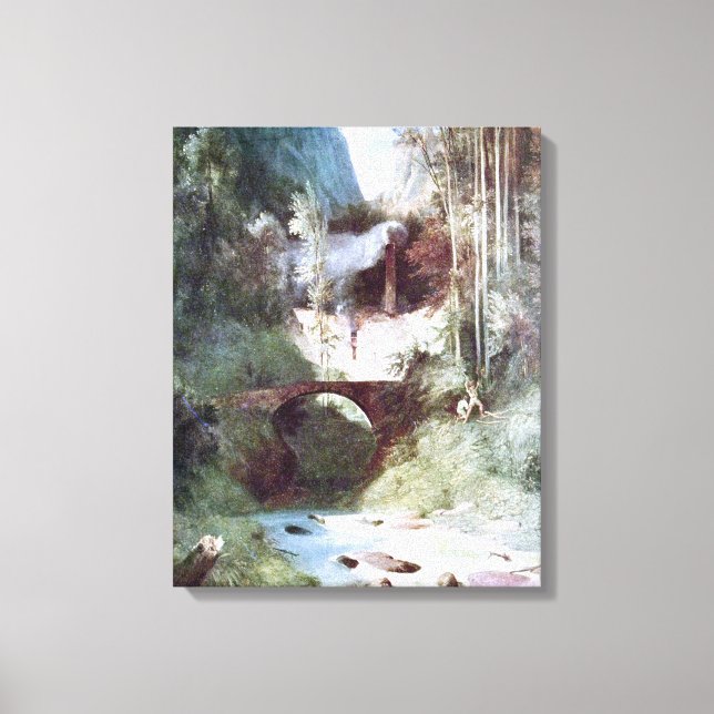 Forest Canyon (von Carl Blechen) Leinwanddruck (Vorderseite)