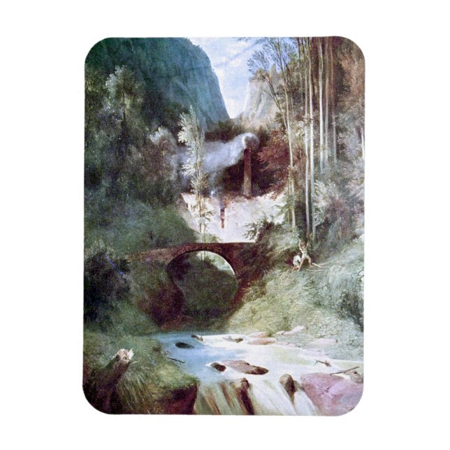 Forest Canyon (von Carl Blechen) Magnet (Vertikal)