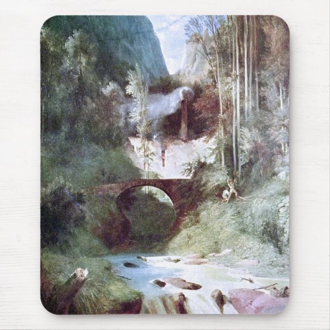 Forest Canyon (von Carl Blechen) Mousepad (Vorne)
