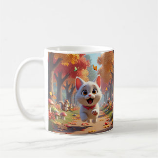 Forest Chase: Running Cat Mug Kaffeetasse