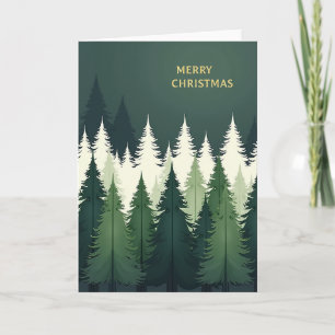 Forest Christmas Card - Modern Evergreen Tree Karte