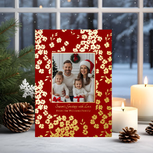 Forest Christmas Cards Vorlagen 2 Fotos Blumenrot