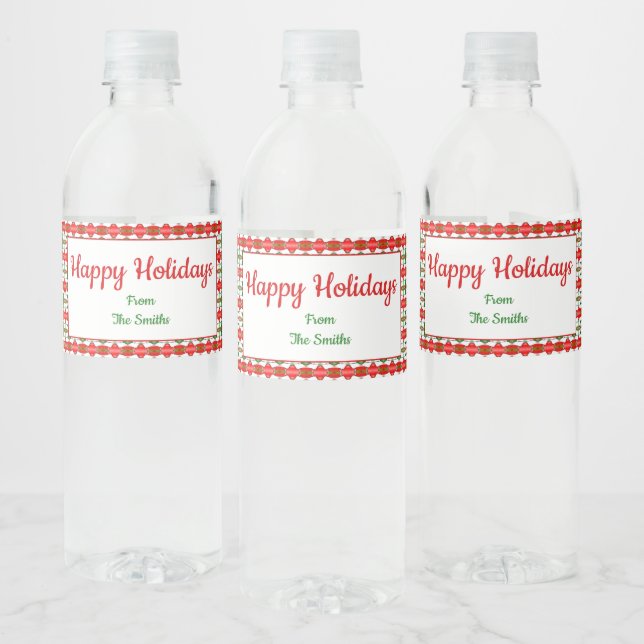 Forest Christmas Water Flasche Label Wasserflaschenetikett (Flaschen)