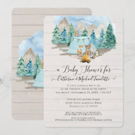 Forest Deer Bear Watercolor Kinderdusche Einladung