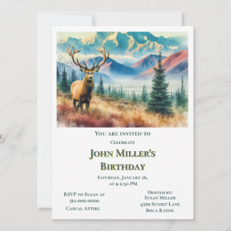Forest Deer Birthday Party für ihn Einladung