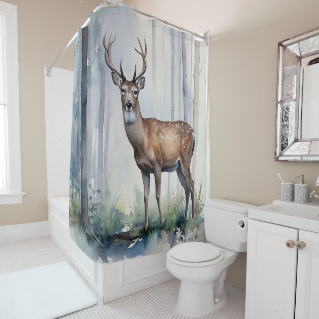 Forest Deer Duschvorhang (Beispiel)