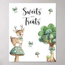 Forest Deer - Süßigkeiten und Leckereien Babydusch Poster