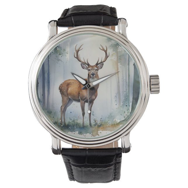 Forest Deer Watch Armbanduhr (Vorderseite)