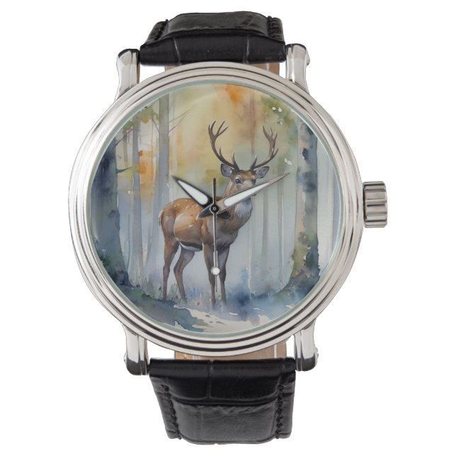 Forest Deer Watch Armbanduhr (Vorderseite)