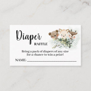 Forest Diaper Raffle Ticket Babyduschkarte