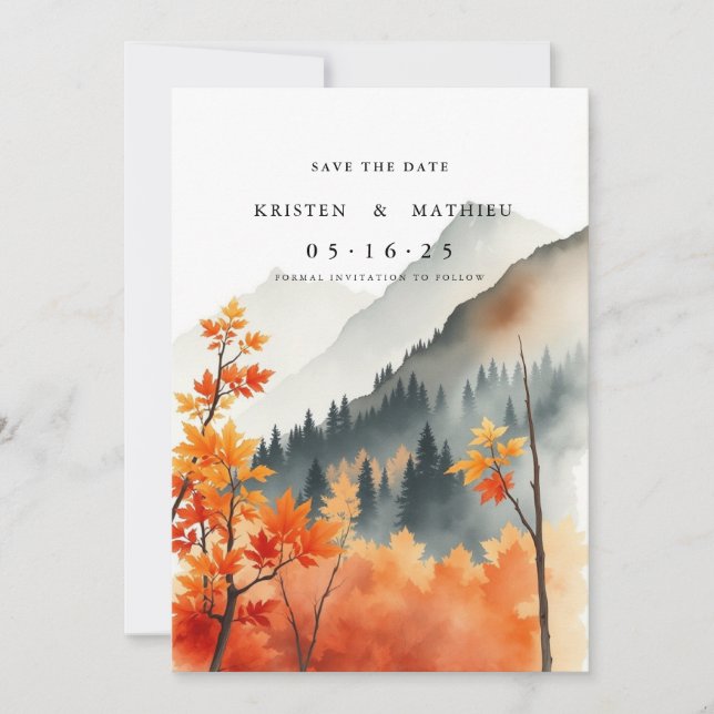 Forest Digital Mountain Save The Date (Vorderseite)