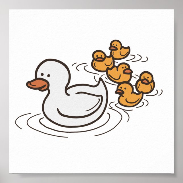 Forest Duck Family Tiny Print Poster (Vorne)