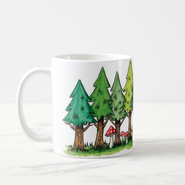 Forest Edge with Mushrooms Mug Kaffeetasse (Links)