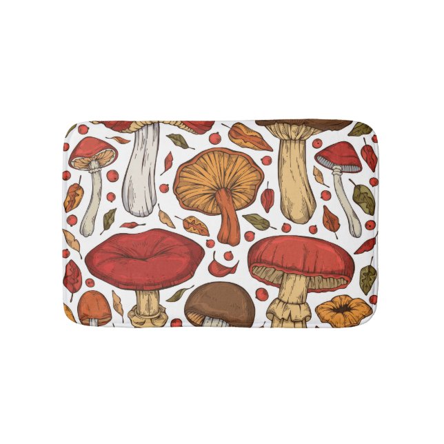 Forest Edibles: Vintage Wildsammlung. Badematte (Vorderseite)