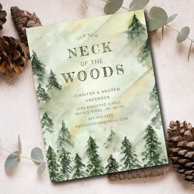 Forest Elegance Moving Ankündigung Postkarte (Von Creator hochgeladen)