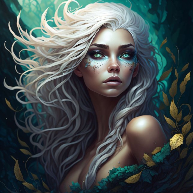 Forest Elegant Leaf Woman Schnitt Paper Seidenpapier (Von Creator hochgeladen)