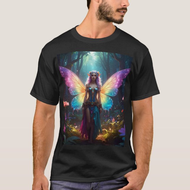 Forest Enchantress – Iridescent Wings in a Magical T-Shirt (Vorderseite)