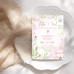 Forest Fairy Flutter & Twirl Girl Geburtstagsparty Einladung