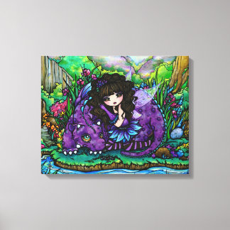 Forest Fairy Lila Dragon Kinderzimmer Leinwand Kun