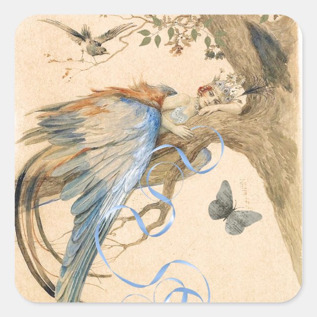 Forest Fairy Quadratischer Aufkleber (Vorderseite)