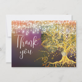 Forest Fairytale Lila Goldhochzeit Dankeskarte