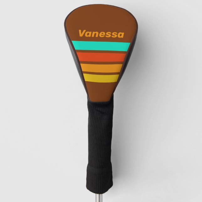 Forest Floor Fog Across Striping with Name Golf Headcover (Vorderseite)