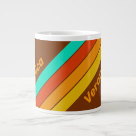 Forest Floor Fog Stripes with Name Jumbo-Tasse
