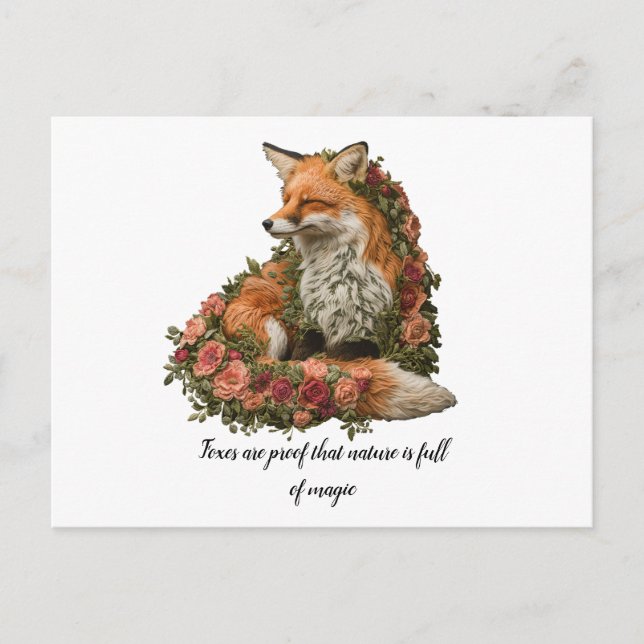 Forest Fox bestickt. Füchse sind der Beweis für di Postkarte (Vorderseite)