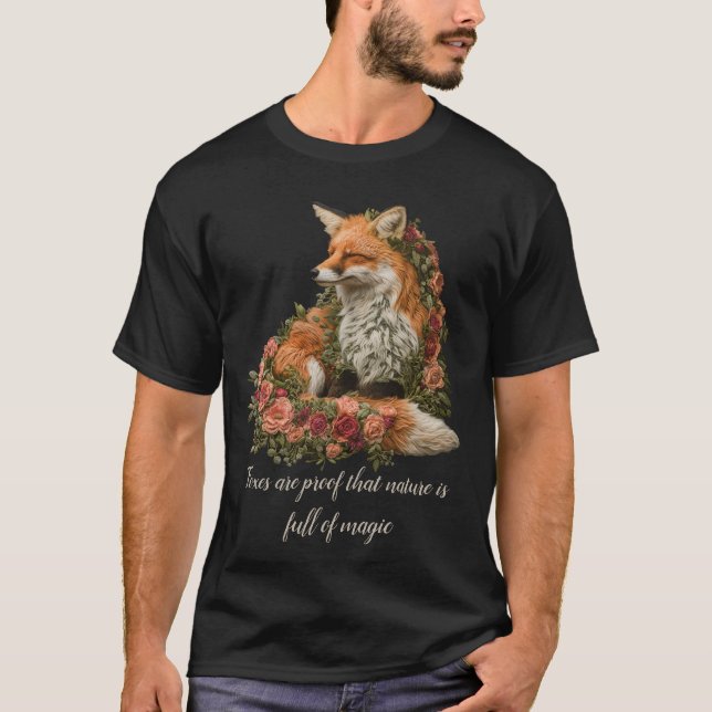 Forest Fox bestickt. Füchse sind der Beweis für di T-Shirt (Vorderseite)