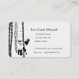 Forest Fox Creek Drywall Custom Business Card Visitenkarte