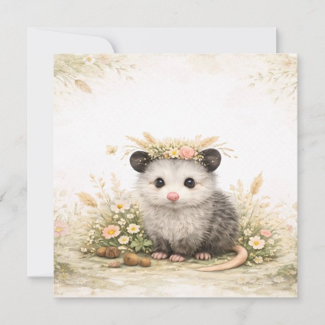 Forest friend woodland opossum  karte (Vorderseite)