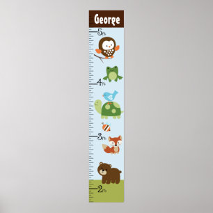 Forest Friends Animals Growth Chart Behalten auf 8 Poster