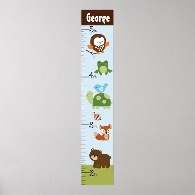 Forest Friends Animals Growth Chart Behalten auf 8 Poster (Vorne)