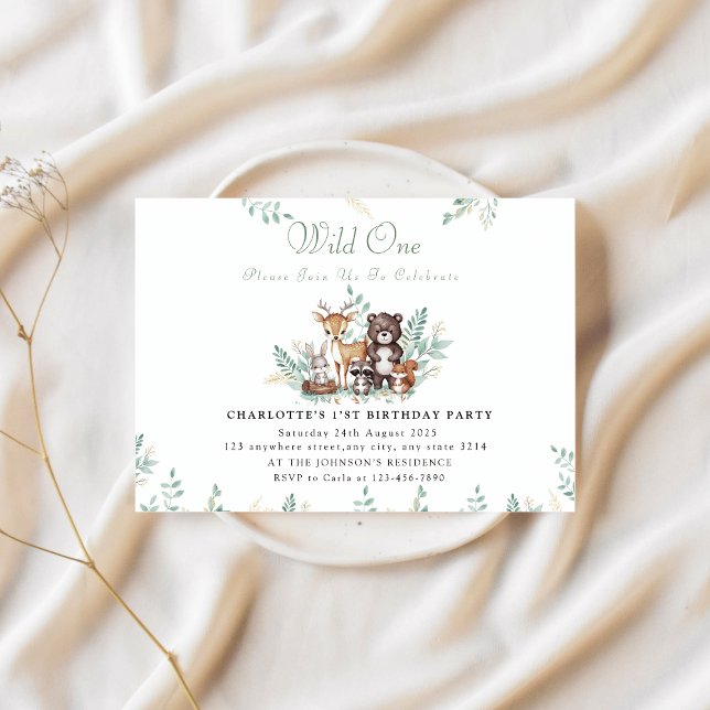 Forest Friends erster Geburtstag Einladung (Von Creator hochgeladen)