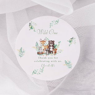 Forest Friends erster Geburtstag Runder Aufkleber