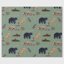 Forest Friends Wild Animals Wrapping Paper Geschenkpapier