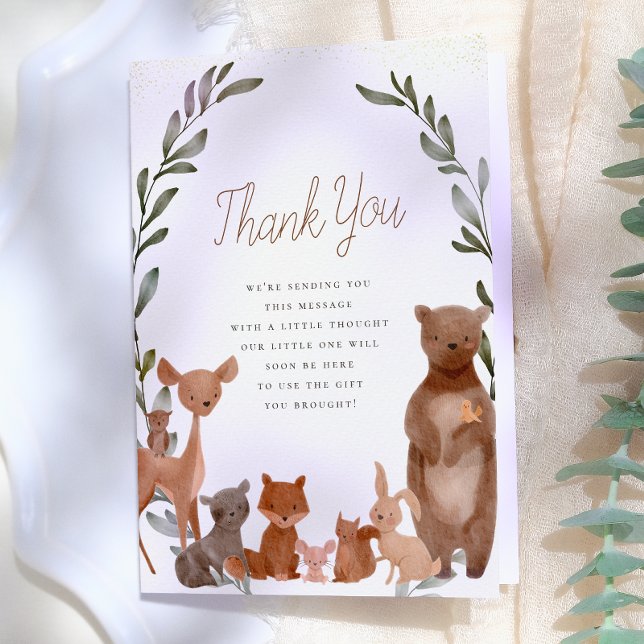 Forest Friends Woodland Babydusche Danke (Von Creator hochgeladen)