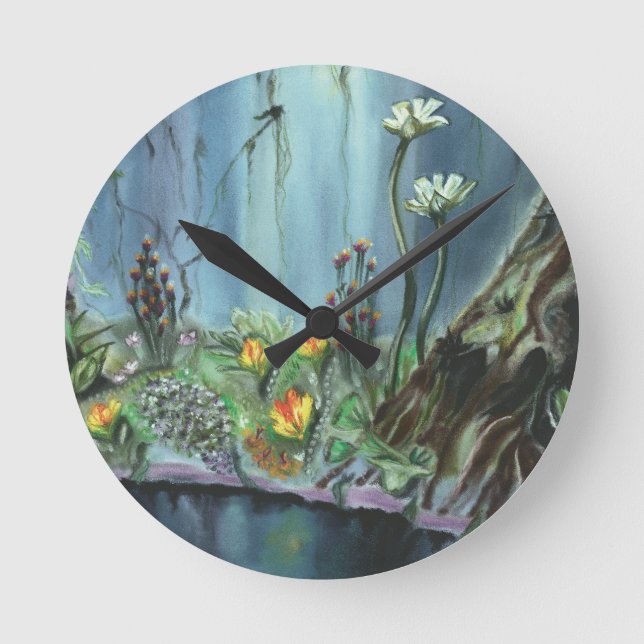 Forest Garden Runde Wanduhr (Vorderseite)