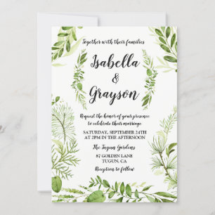 Forest Garden Wild Wreath Wedding Einladung