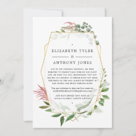 Forest Geometric Herbarium reduzierte Hochzeitsgäs Ankündigung