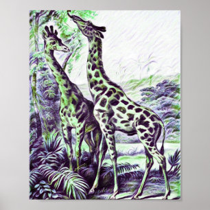 Forest Giraffe Poster