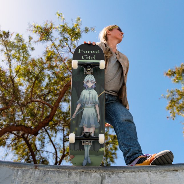 Forest Girl Anime, gameart Skateboard (Außen 1)