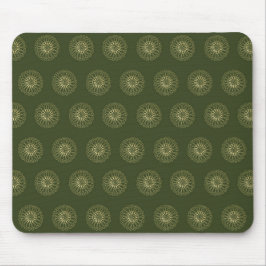 Forest | Golden Zinnia Flower Medallions Mousepad