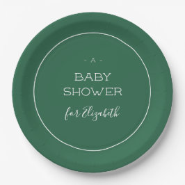 Forest Green Baby Dusche Pappteller