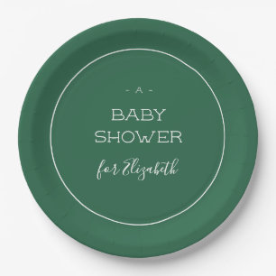 Forest Green Baby Dusche Pappteller